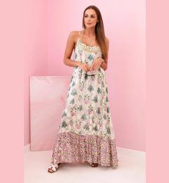 Снимка на Kesi Włoski Women's dress with straps made of light viscose with a frill violet