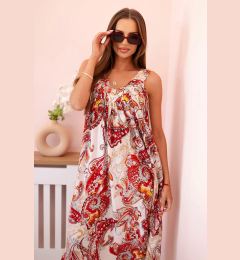 Снимка на Kesi Włoski Women's dress with straps with a loose fit red