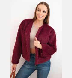 Снимка на Kesi Włoski Women's fur jacket without fastenings burgundy