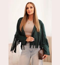 Снимка на Kesi Włoski Women's jacket with fringes made of suede dark green