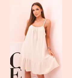 Снимка на Kesi Włoski Women's muslin dress with straps and frill beige