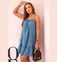 Снимка на Kesi Włoski Women's muslin dress with straps and frill denim