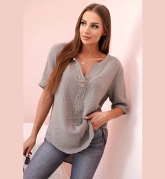 Снимка на Kesi Włoski Women's muslin shirt with a button fango