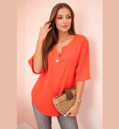 Снимка на Kesi Włoski Women's muslin shirt with a button red