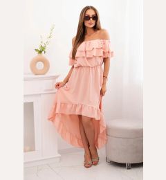 Снимка на Kesi Włoski Women's off-the-shoulder dress with a longer back dark powder pink