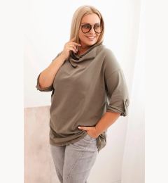 Снимка на Kesi Włoski Women's Plus Size blouse with loose fit and water neckline khaki