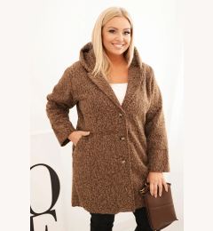 Снимка на Kesi Włoski Women's Plus Size coat with a hood and pockets brown