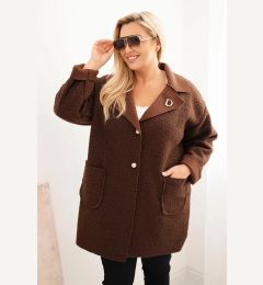 Снимка на Kesi Włoski Women's Plus Size coat with wool and pockets chocolate