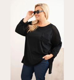 Снимка на Kesi Włoski Women's Plus Size cotton blouse with print black