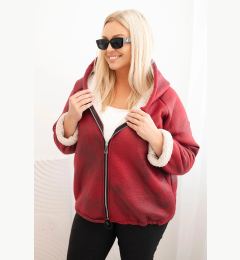 Снимка на Kesi Włoski Women's Plus Size jacket with a hood and fleece burgundy