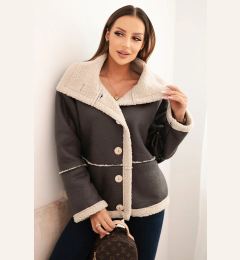 Снимка на Kesi Włoski Women's Plus Size jacket with a hood and pockets lined with fleece camel