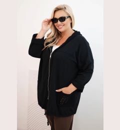 Снимка на Kesi Włoski Women's Plus Size oversized cotton sweatshirt long sleeve black