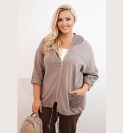 Снимка на Kesi Włoski Women's Plus Size oversized cotton sweatshirt long sleeve fango