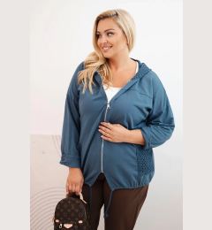 Снимка на Kesi Włoski Women's Plus Size oversized cotton sweatshirt with long sleeves denim
