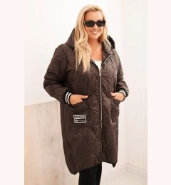 Снимка на Kesi Włoski Women's Plus Size quilted jacket with a hood and sporty cuffs brown