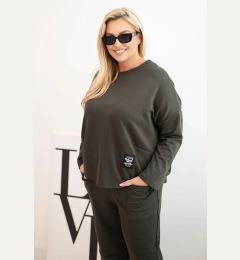 Снимка на Kesi Włoski Women's Plus Size set butter sweatshirt and pants with pockets khaki