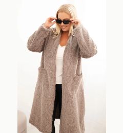 Снимка на Kesi Włoski Women's Plus Size viscose coat without fastening with pockets fango