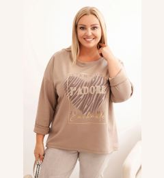 Снимка на Kesi Włoski Women's Plus Size washed hoodie with a print graphite