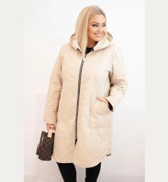 Снимка на Kesi Włoski Women's Plus Size winter quilted jacket with a hood beige