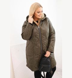 Снимка на Kesi Włoski Women's Plus Size winter quilted jacket with a hood khaki