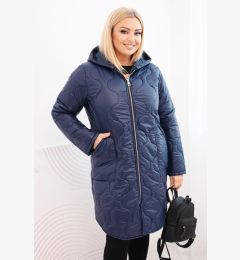 Снимка на Kesi Włoski Women's Plus Size winter quilted jacket with a hood navy blue