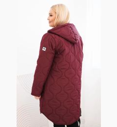 Снимка на Kesi Włoski Women's Plus Size winter quilted jacket with a hood plum