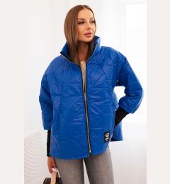 Снимка на Kesi Włoski Women's quilted jacket with a short cut and a collar, cobalt blue