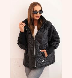Снимка на Kesi Włoski Women's quilted jacket with a short cut and a stand-up collar black