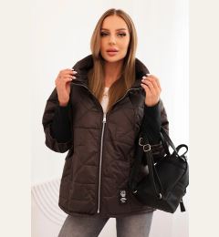 Снимка на Kesi Włoski Women's quilted jacket with a short cut and a stand-up collar brown