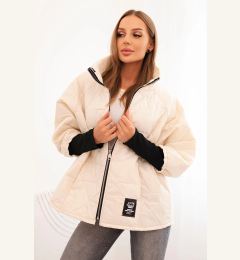 Снимка на Kesi Włoski Women's quilted jacket with a short cut and stand-up collar light beige