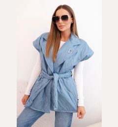 Снимка на Kesi Włoski Women's quilted vest with a belt and wide collar denim