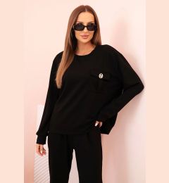Снимка на Kesi Włoski Women's set buttercream sweatshirt and pants with elastic black