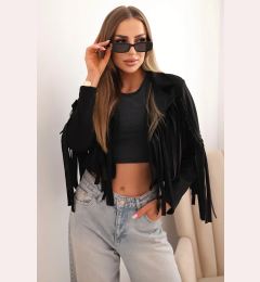 Снимка на Kesi Włoski Women's suede jacket with fringes black