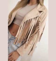 Снимка на Kesi Włoski Women's suede jacket with fringes camel