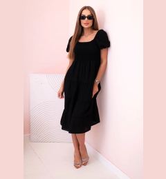 Снимка на Kesi Włoski Women's viscose dress with puffed sleeves and a ruffled top black