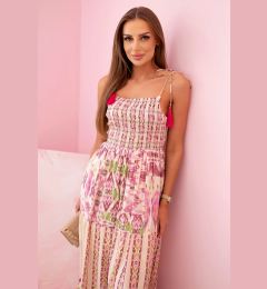 Снимка на Kesi Włoski Women's viscose maxi dress with straps with elastic band and frill violet