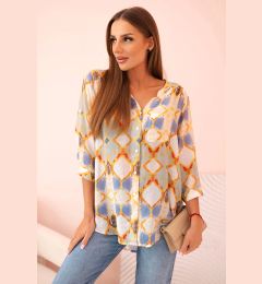 Снимка на Kesi Włoski Women's viscose shirt with 3/4 sleeves and pocket mint