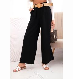 Снимка на Kesi Włoski Women's viscose trousers with a decorative belt black
