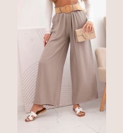 Снимка на Kesi Włoski Women's viscose trousers with a decorative belt fango
