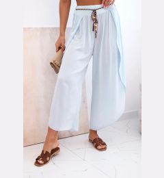 Снимка на Kesi Włoski Women's viscose trousers with leg slit blue