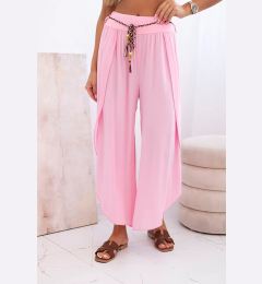 Снимка на Kesi Włoski Women's viscose trousers with leg slit candy pink