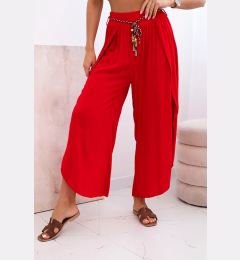 Снимка на Kesi Włoski Women's viscose trousers with leg slit red