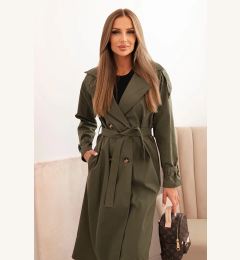Снимка на Kesi Włoski Women's waist-tied coat with a collar khaki