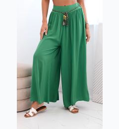 Снимка на Kesi Włoski Women's wide-leg viscose trousers green