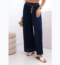Снимка на Kesi Włoski Women's wide-leg viscose trousers navy blue