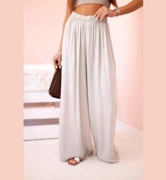 Снимка на Kesi Włoski Women's wide trousers with elastic waistband dark beige