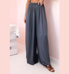 Снимка на Kesi Włoski Women's wide trousers with elastic waistband graphite