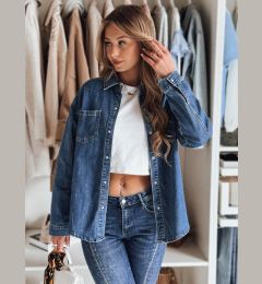 Снимка на Koszula damska jeansowa oversize OVERLLO niebieska Dstreet