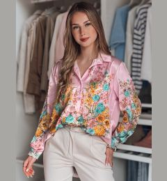 Снимка на Koszula damska oversize w kwiaty BLOSSIVA różowa Dstreet