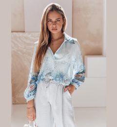 Снимка на Koszula damska oversize w kwiaty KWIACYNTA niebieska Dstreet